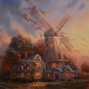banquet of the officers of the st george civic guard detail Painting - The Wind Of The Spirit detail Thomas Kinkade